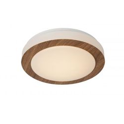 Lucide DIMY - Plafonnière Badkamer - Ø 28,6 cm - LED Dimb. - 1x12W 3000K - IP21 - 3 StepDim - Hout