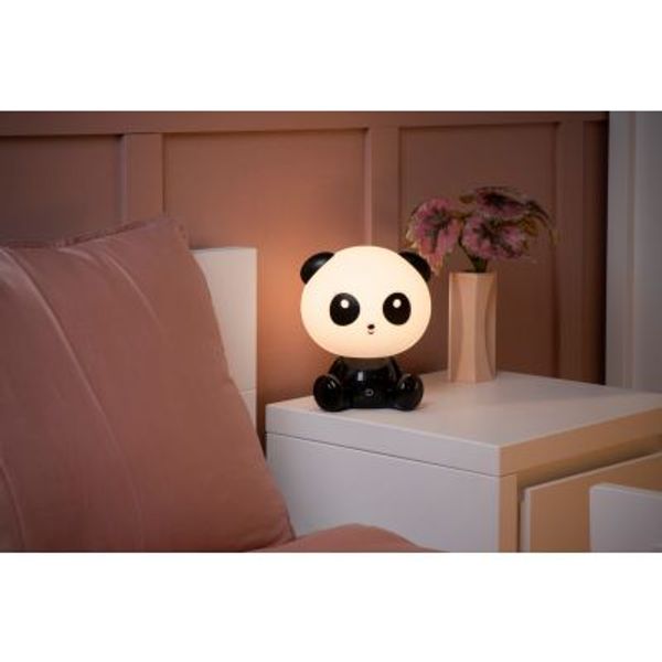 Lucide DODO PANDA Tafellamp Kinderkamer LED Dimbaar 1x3W - 3 StepDim - Zwart