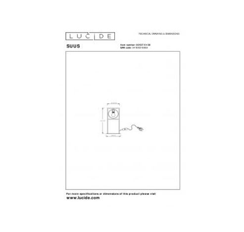 SUUS Tafellamp-Zwart-1xE27-40W-Metaal  Lucide