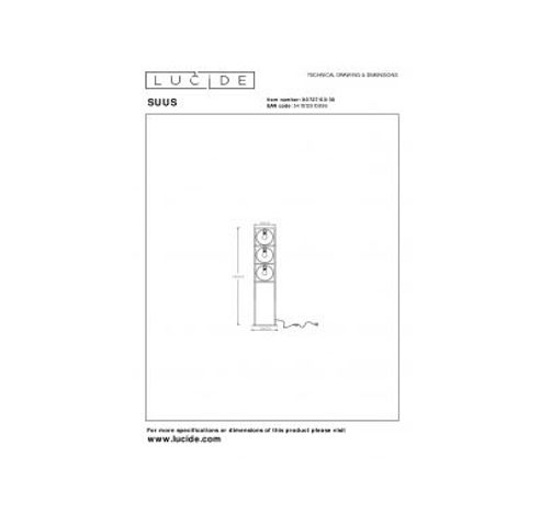 SUUS Vloerlamp-Zwart-3xE27-40W-Metaal  Lucide