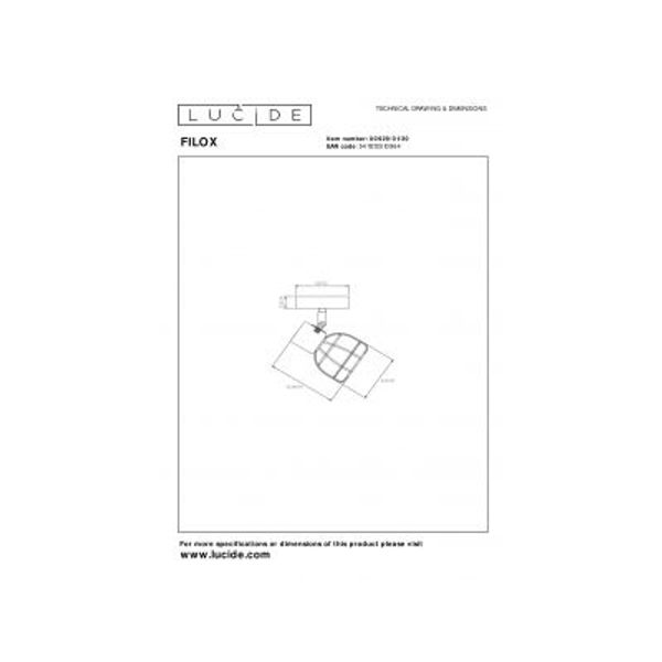 Lucide FILOX Plafondspot-Zwart-Ø10-1xE14-40W-Metaal