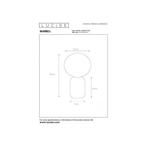 Lucide MARBOL Tafellamp-Zwart-Ø15-1xE27-25W-Metaal