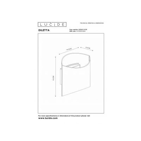 Lucide DILETTA Wandlamp-Zwart-1xG9-40W-Alumin.