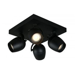 Lucide PRESTON Plafondspot Badk.-Zwart-4xGU10-50W-IP44