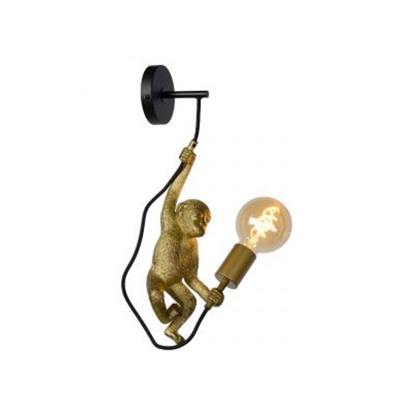 Lucide CHIMP. Wandlamp-Zwart-1xE27-60W-Kunsts.