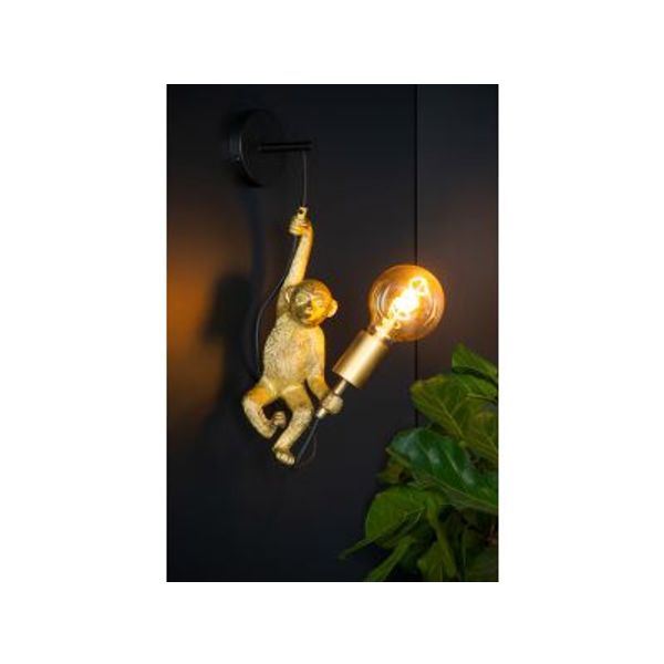 Lucide CHIMP. Wandlamp-Zwart-1xE27-60W-Kunsts.