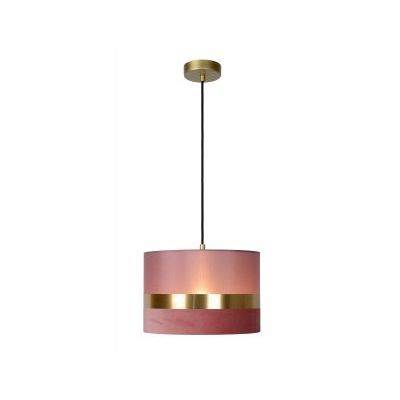 TUSSE. Hanglamp-Roze-1xE27-60W-Linnen  Lucide