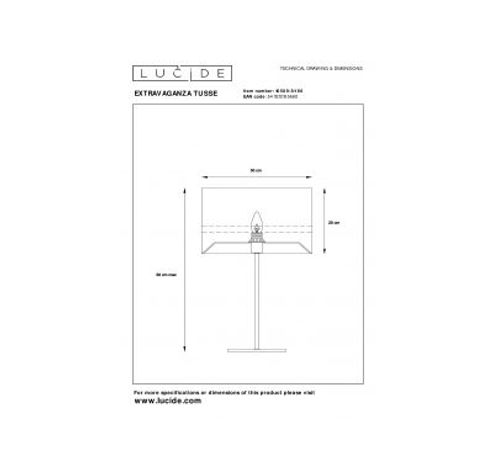 TUSSE. Tafellamp-Roze-Ø30-1xE14-40W-Linnen  Lucide