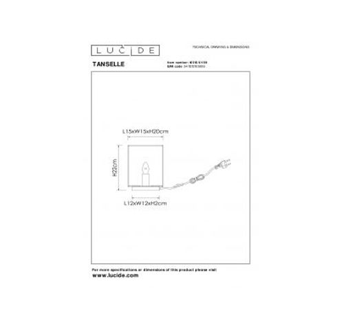 TANSELLE Tafellamp-Multic.-Ø15-1xE14-40W-Bamboe  Lucide