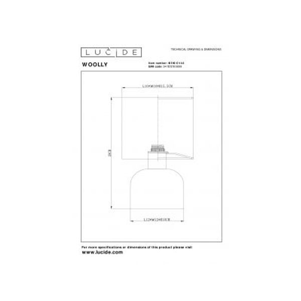 Lucide WOOLLY Tafellamp-Terrac.-Ø16-1xE14-40W-Katoen