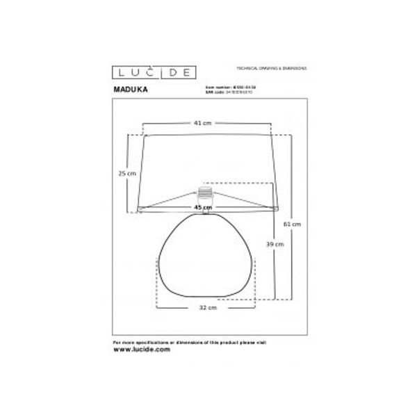 Lucide MADUKA Tafellamp-Zwart-1xE27-40W-Zeegra.