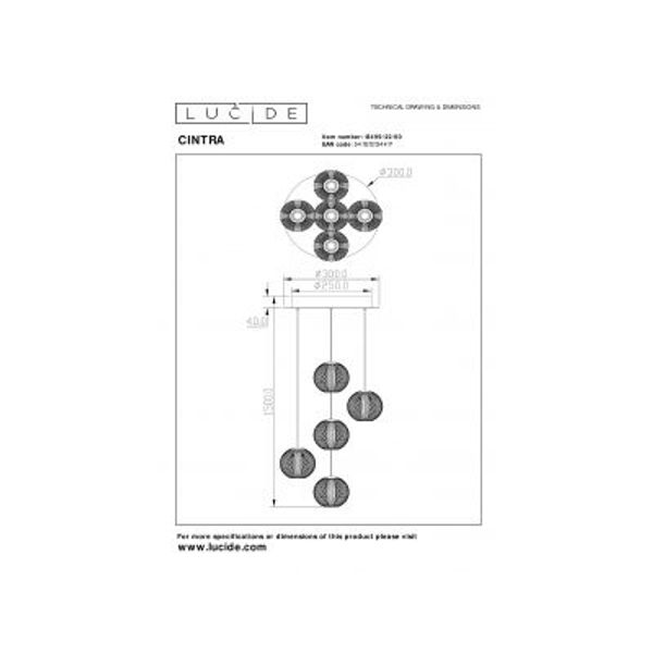 Lucide CINTRA Hanglamp-Transp.-Ø32-LED Dimb.-4,7W-2700K