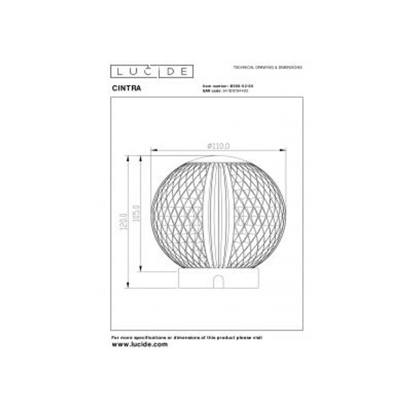 Lucide CINTRA Tafellamp-Transp.-Ø11-LED Dimb.-2W-2700K