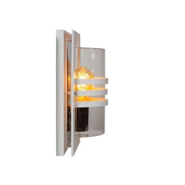 Lucide PRIVAS Wandlamp Buiten-Wit-1xE27-60W-IP44-PVC