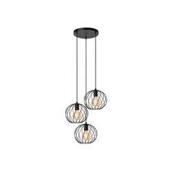 Lucide DANZA Hanglamp-Zwart-Ø50-3xE27-40W-Metaal