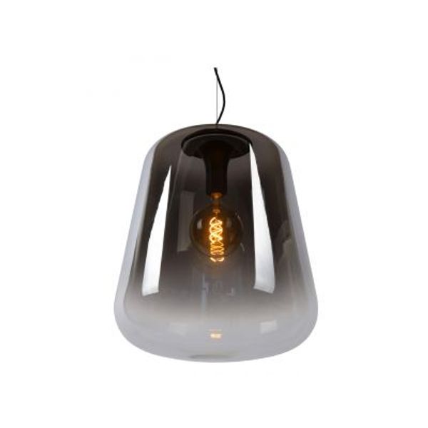 Lucide GLORIO Hanglamp-Zwart-Ø45-1xE27-60W-Glas