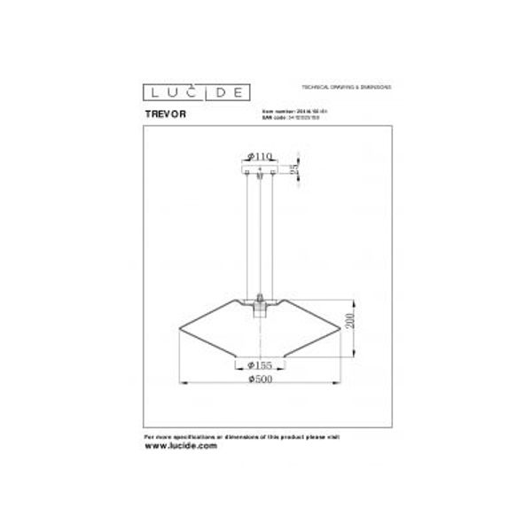 Lucide TREVOR Hanglamp-Opaal-Ø50-1xE27-60W-Glas