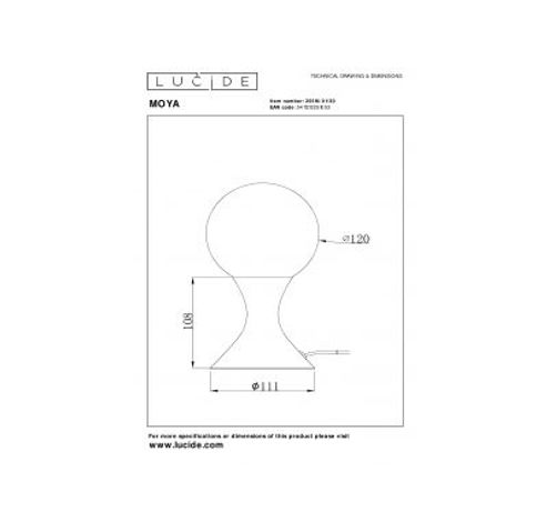 MOYA Tafellamp-Zwart-Ø12-1xG9-3W-Glas  Lucide