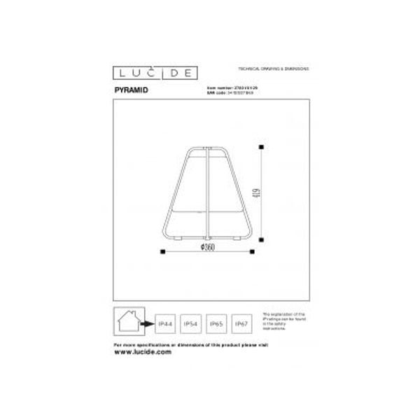 Lucide PYRAMID Tafellamp Buiten-Antrac.-LED Dimb.-2W