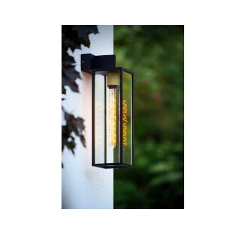 LAURENS Wandlamp Buiten-Zwart-1xE27-40W-IP54-Glas  Lucide