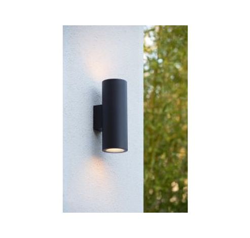 VOLANTIS Wandspot Buiten-Zwart-2xE27-40W-IP54  Lucide