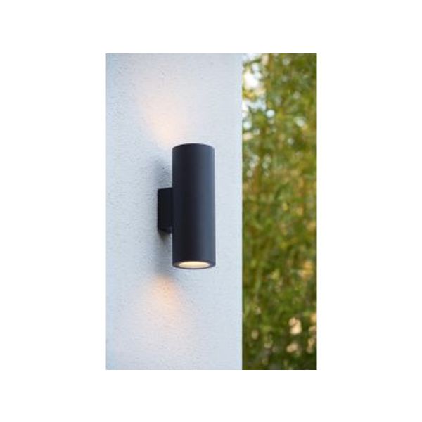 Lucide VOLANTIS Wandspot Buiten-Zwart-2xE27-40W-IP54