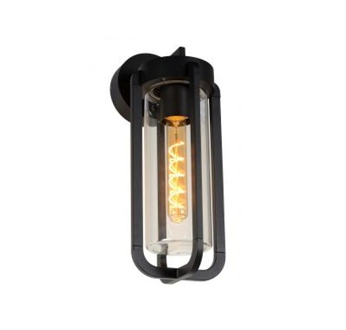 GARLAND Wandlamp Buiten-Zwart-1xE27-20W-IP44-Glas  Lucide