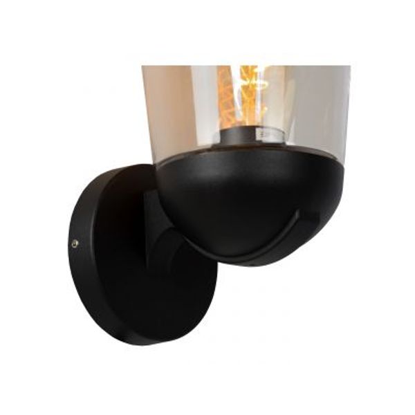 Lucide TULSA Wandlamp Buiten-Zwart-1xE27-40W-IP44-Glas