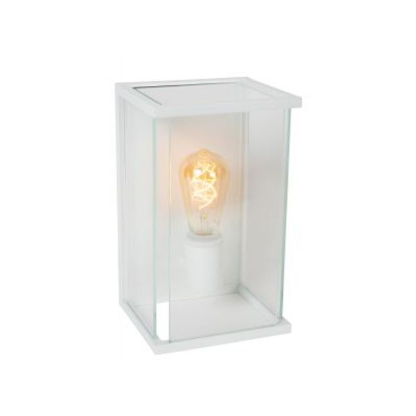 Lucide CLAIRE Wandlamp Buiten-Wit-1xE27-15W-IP54-Glas