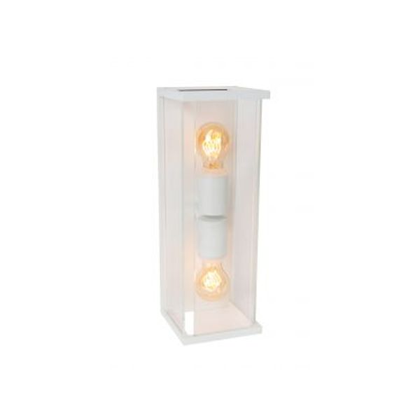 Lucide CLAIRE Wandlamp Buiten-Wit-2xE27-15W-IP54-Glas