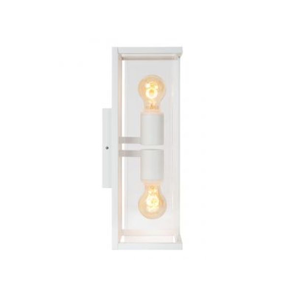 Lucide CLAIRE Wandlamp Buiten-Wit-2xE27-15W-IP54-Glas