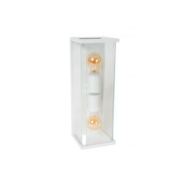 Lucide CLAIRE Wandlamp Buiten-Wit-2xE27-15W-IP54-Glas