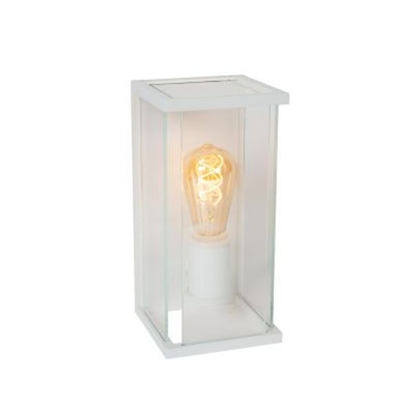 Lucide CLAIRE Wandlamp Buiten-Wit-1xE27-15W-IP54-Glas