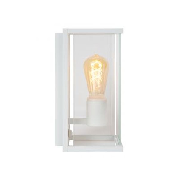 Lucide CLAIRE Wandlamp Buiten-Wit-1xE27-15W-IP54-Glas