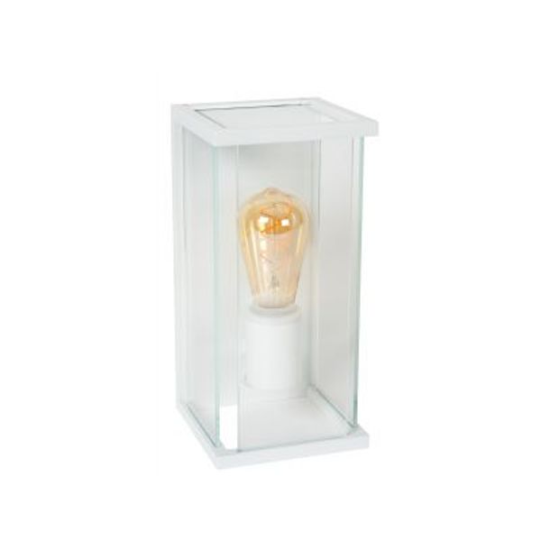 Lucide CLAIRE Wandlamp Buiten-Wit-1xE27-15W-IP54-Glas