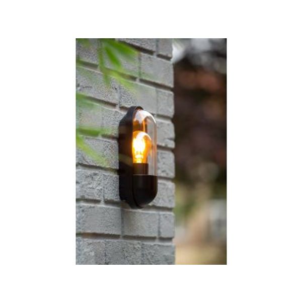 Lucide CAPSULE Wandlamp Buiten-Zwart-1xE27-15W-IP54