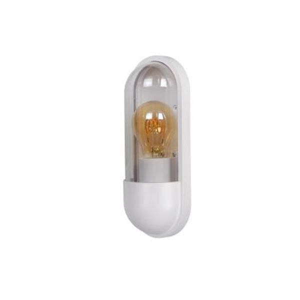 Lucide CAPSULE Wandlamp Buiten-Wit-1xE27-15W-IP54-Kunsts.