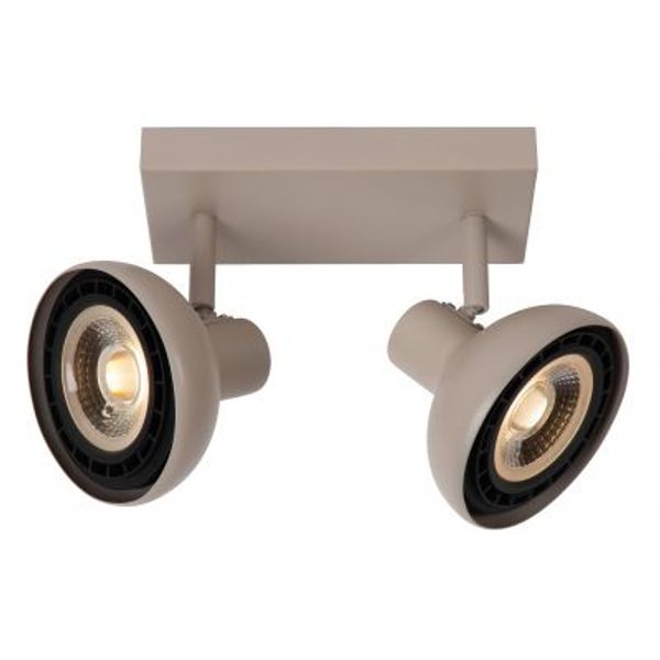 Lucide SENSAS Plafondspot-Beige-2xGU10 (ES111)-12W-Staal