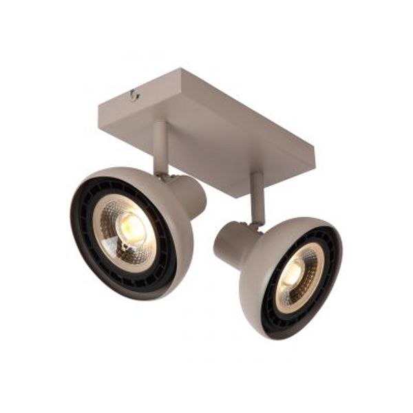 Lucide SENSAS Plafondspot-Beige-2xGU10 (ES111)-12W-Staal