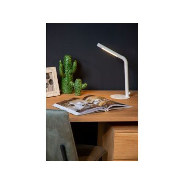 Lucide GILLY Bureaulamp-Wit-LED Dimb.-3W-2700K-Metaal