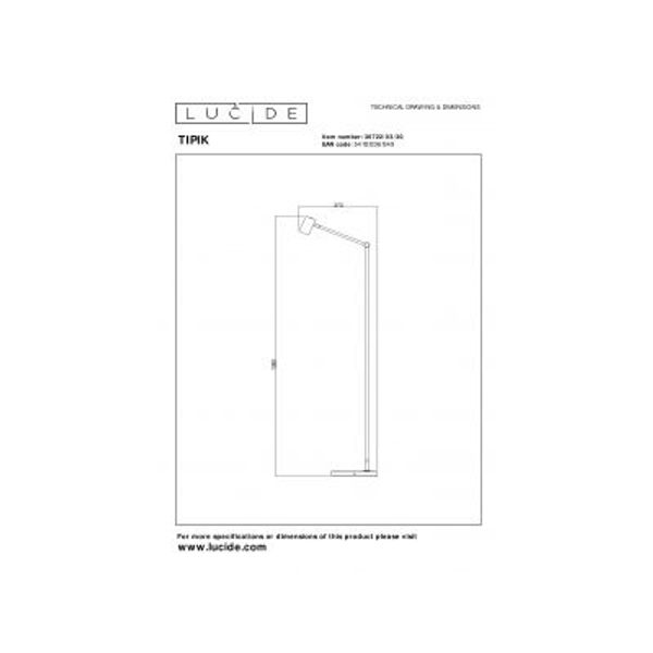 Lucide TIPIK Vloerlamp-Zwart-LED Dimb.-3W-2700K-3 StepDim