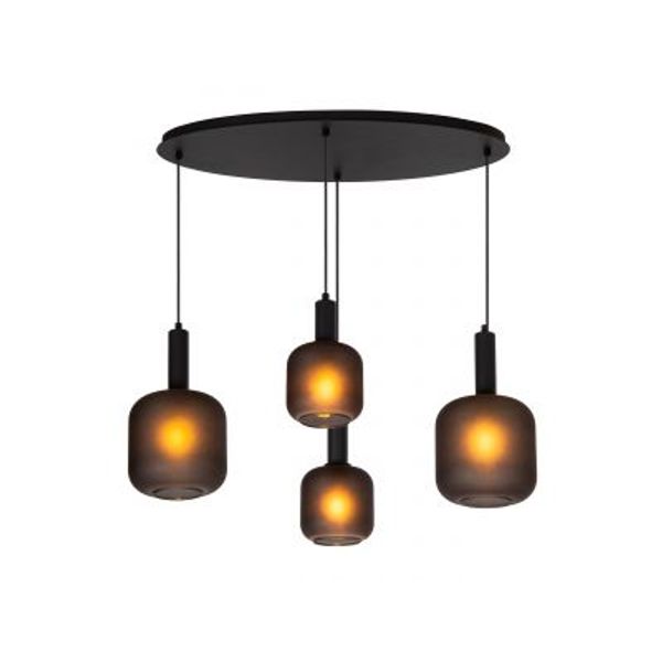 Lucide ELOISE Hanglamp-Zwart-4xE27-40W-Glas