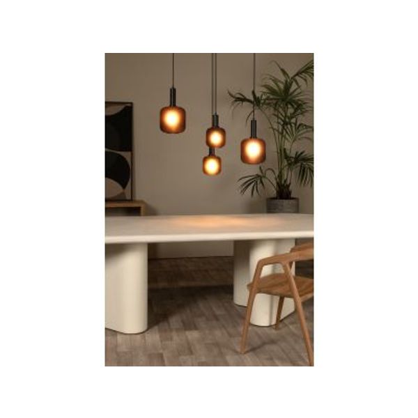 Lucide ELOISE Hanglamp-Zwart-4xE27-40W-Glas