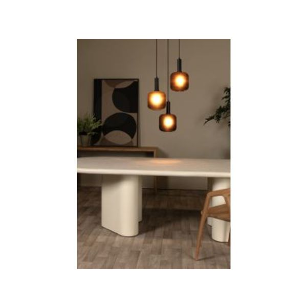 Lucide ELOISE Hanglamp-Zwart-Ø40-3xE27-40W-Glas