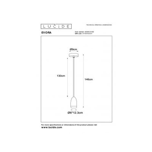 Lucide EVORA Hanglamp-Zwart-Ø10-1xGU10-35W-Metaal