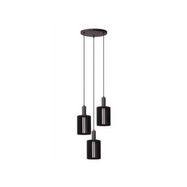 Lucide LAMBRES Hanglamp-Zwart-3xE27-40W-Alumin.