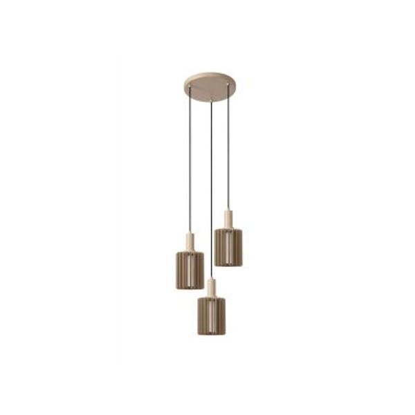 Lucide LAMBRES Hanglamp-Taupe-3xE27-40W-Alumin.