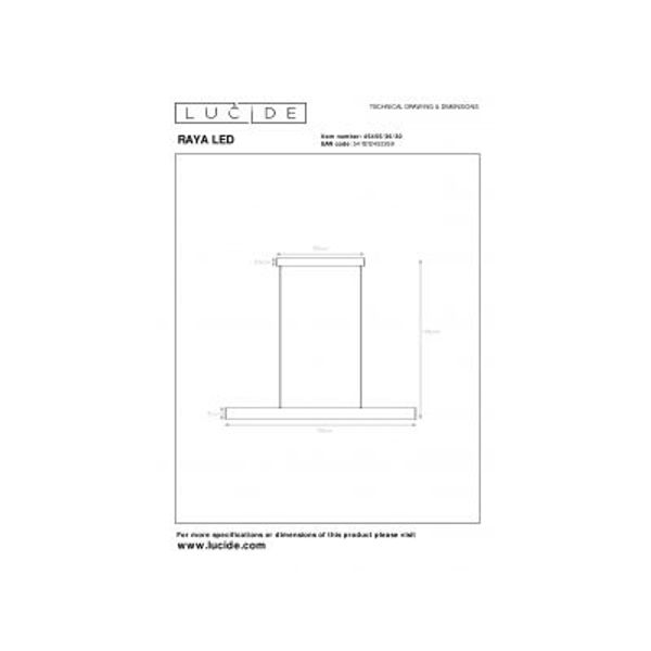 Lucide RAYA LED Hanglamp-Zwart-LED Dimb.-36W-2700K-Metaal