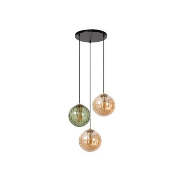 Lucide MONSARAZ Hanglamp-Groen-Ø35-3xE27-40W-Glas