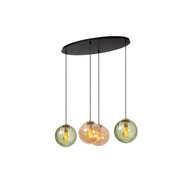 Lucide MONSARAZ Hanglamp-Groen-4xE27-40W-Glas